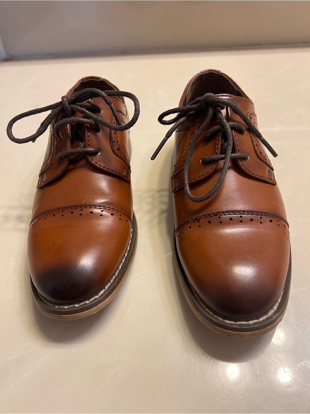 Stacy Adams boys brown lace up shoes size 10m